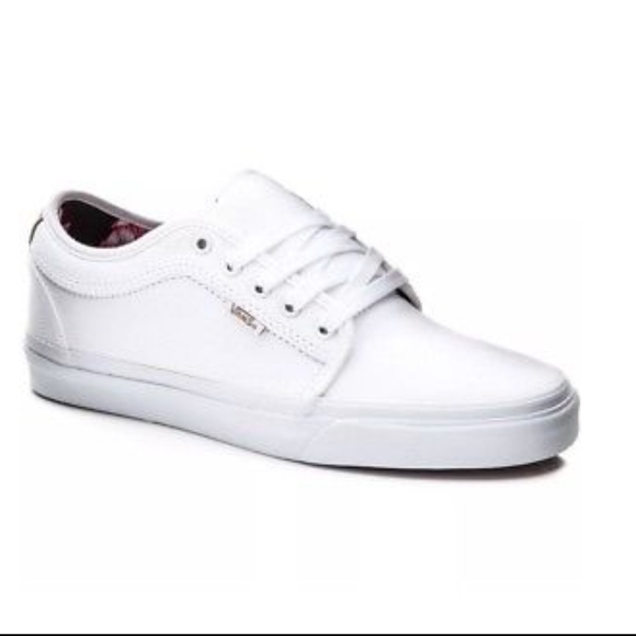 all white chukka low vans